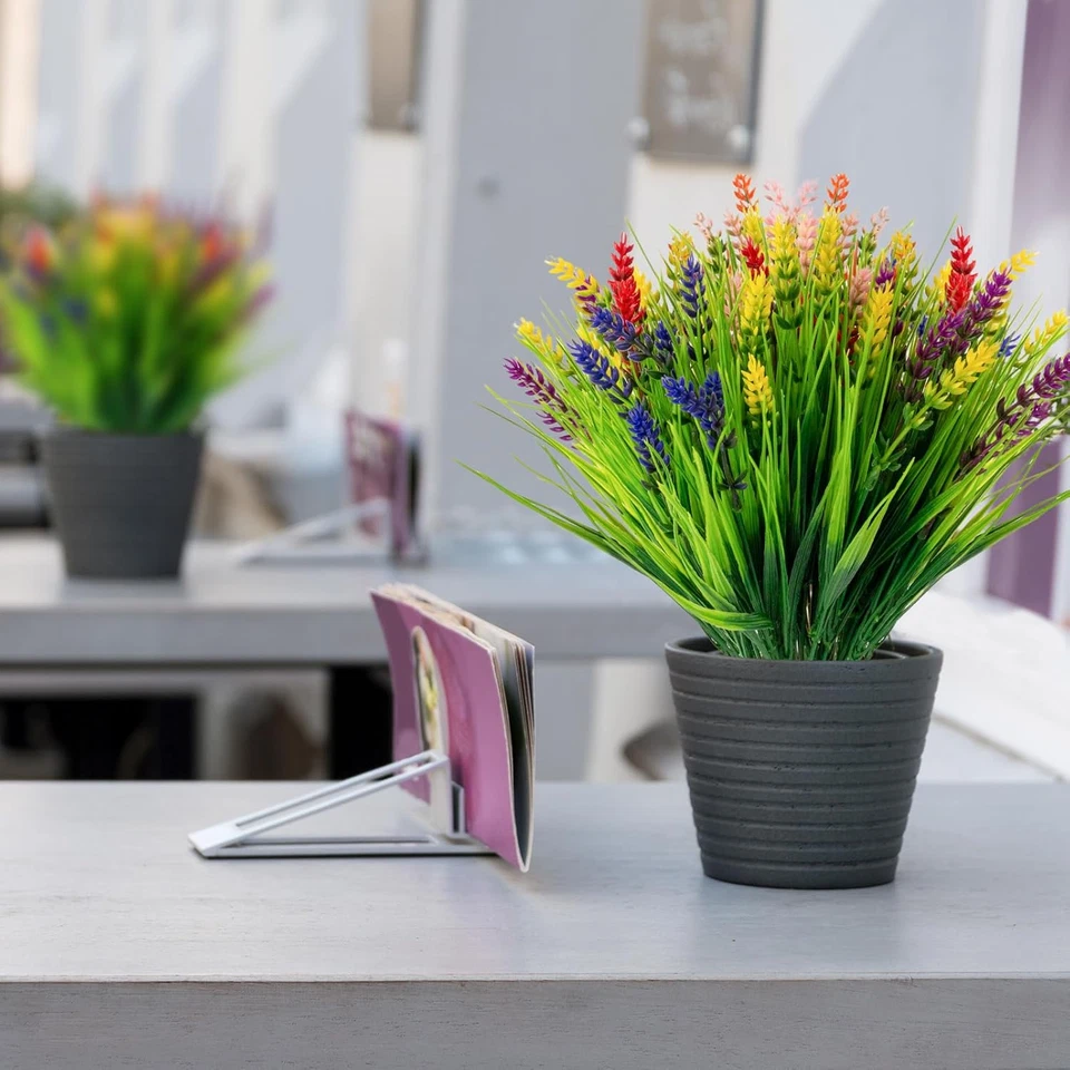 12 комплектов искусственных растений уличная искусственная трава с цветами лаванды искусственное ультрафиолетовое излучение - Изображение 4 из 4