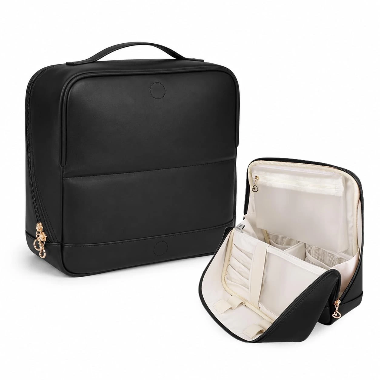 Travel Makeup Bag for Women, Large Capacity Cosmetic Bag Organizer with Handl...