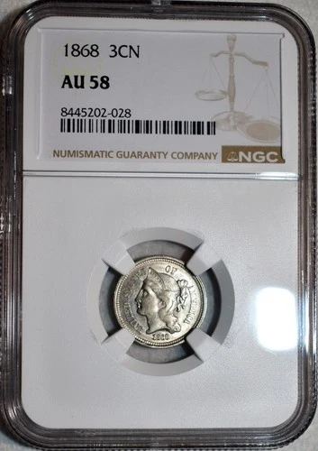 1868 Three Cent Nickel — photo from another recent sale