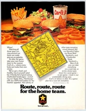 1980 CARL'S JR. AFTER THE L.A. DODGERS GAME Vtg 8"X11" Magazine Ad 1980's HTN-6