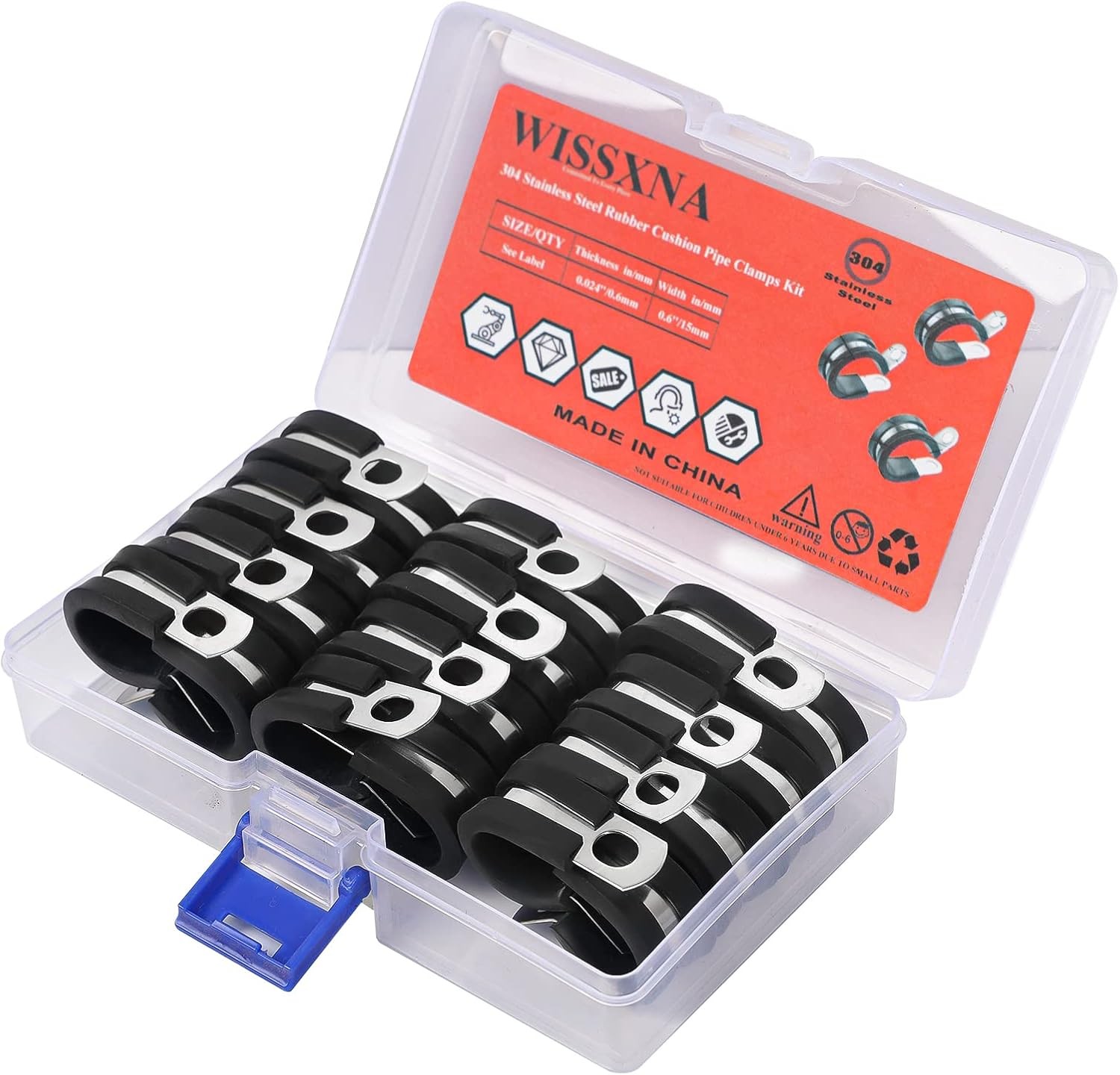 3 8 Inch Wire Cable Clamps 28 Pack Stainless Steel Rubber Insulated P Clamp Set
