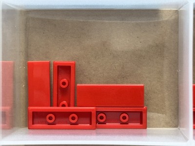 LEGO Parts - Red Tile 1 x 3 - No 63864 - QTY 5