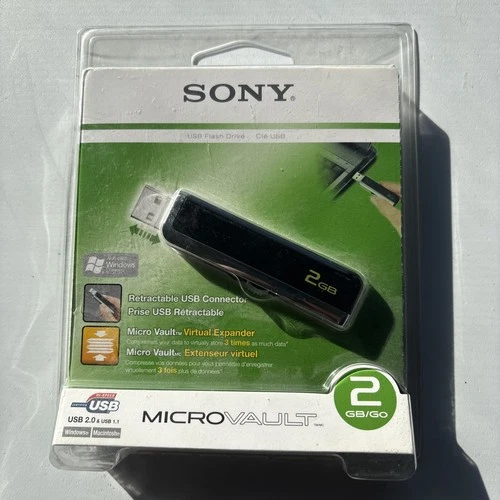 Sony Microvault 2GB USB Flash Drive Storage USM2GJ New Sealed