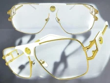 Classic Vintage Hardcore Hip Hop Rapper Clear Lens EYE GLASSES Large Gold Frame
