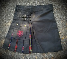 DSS Kilt Dress Scottish Sensation S 40" Black  Plaid - New never worn