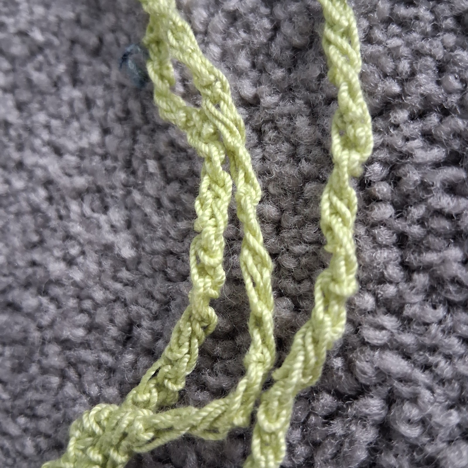 Handmade Crocheted Button Statement Necklace - Gr… - image 5