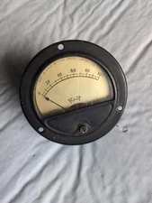 Vintage 0-100 Electrical Gauge Panel Meter  KS-8824 Steampunk Triplett Sm. Round