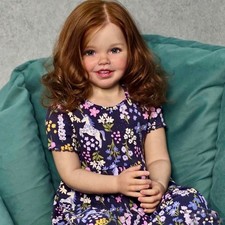 40inch Lifelike Painted Reborn Doll Kits Toddler Girl Rooted Curly Hair Toy Gift
