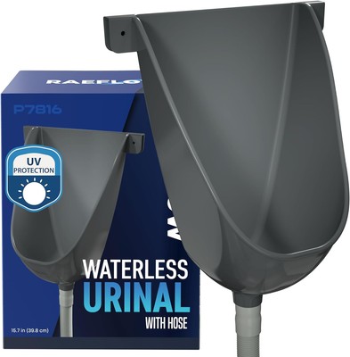 Waterless Urinal with Hose - UV Resistant Outside Urinal, Outdoor Gray 