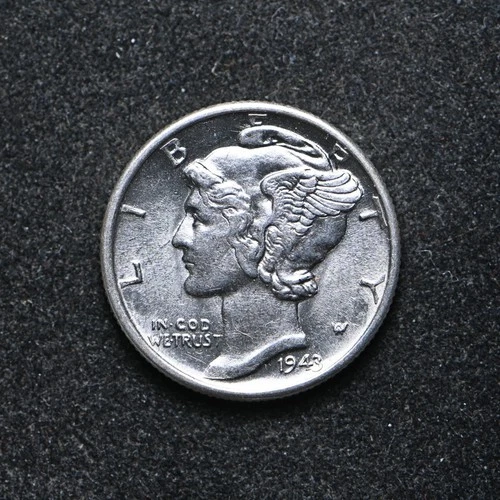 1943 Mercury Silver Dime AU++ (bb18696)