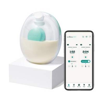 Willow Go Wearable Breast Pump Hands Free 15 Level Suction 24mm 21mm Flanges 5oz