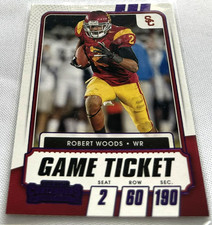 2021 Contenders Draft Picks Football Robert Woods USC Trojans Game Ticket Purple