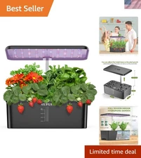 Compact Hydroponic Growing System for 12 Herbs with High-Performance LED Light