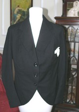 Victorian or Edwardian Jacket Black Wool Cut-a-way Mr.Curdy Co. "Pigeon Chest"