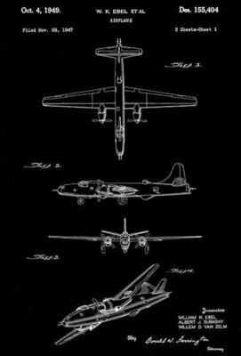 1949 - The Glenn Martin Airplane - W. K. Ebel - Patent Art Magnet
