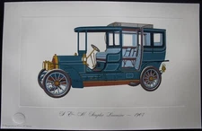 S&M Simplex Limousine 1907 - C HORNUNG Gallery American Automobile ORIG. 1965