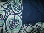 Xl Twin Quilt Pottery Barn Teen Pre-owned White/Blue/Turquoise Paisley Print