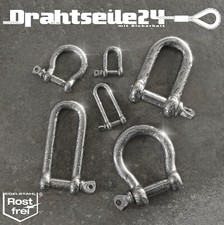 10 X Edelstahl Schäkel 4, Geschweift, Rostfrei, Poliert, V4A AISI 316