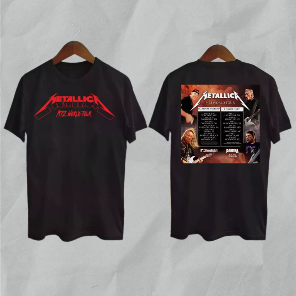 Metallica M72 World Tour Schedule Extends Into 2025 T-Shirt Gift All Size S-5XL