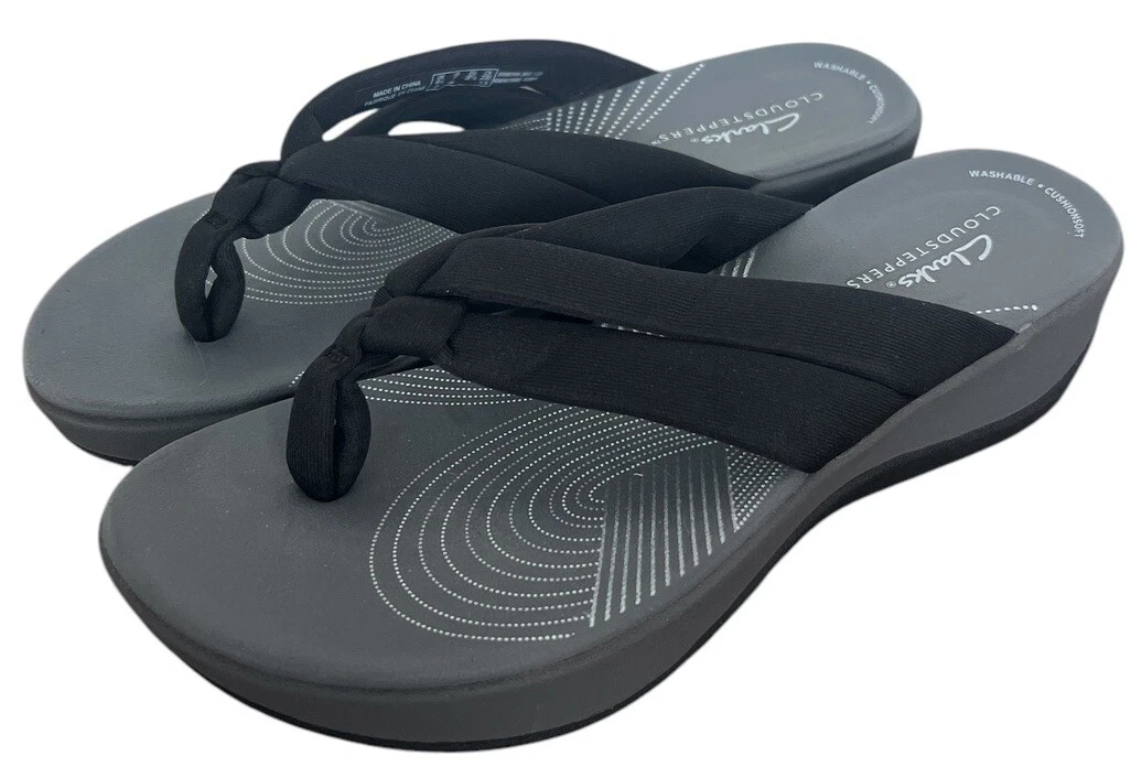 Scarpe sandali Clarks Cloudsteppers con cinturino grigio taglia 7M ottime con.