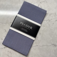 Jos A Bank Pre Folded Pocket Square Blue White Cotton Handkerchief Hanky