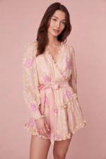 NWT LoveShackFancy Spruce Dress in Magenta Marble Size M