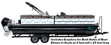 Blue Gray Butterfly Pattern White Wrap Decal Vinyl Fishing Bass Pontoon Boat