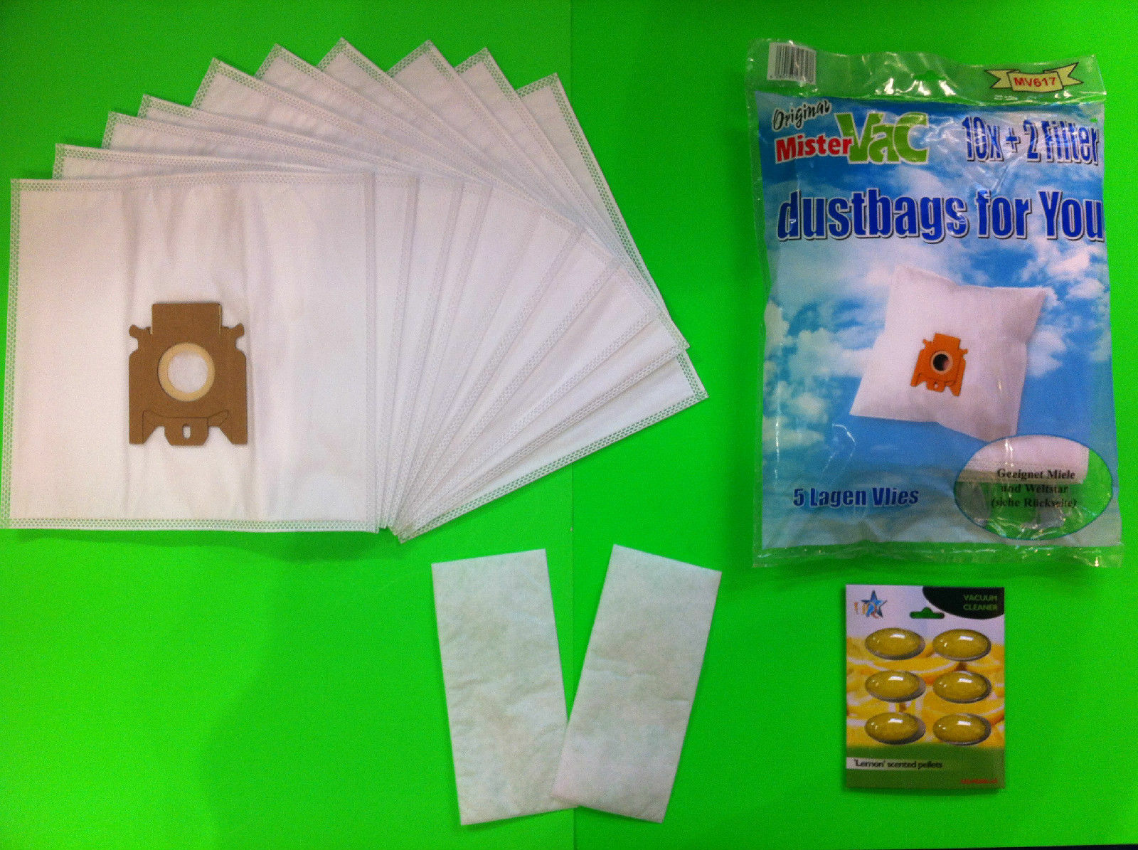 10 Vacuum Cleaner Bags Filter Bags for Miele: S 571, Electronic 5700 (Dust Bags)