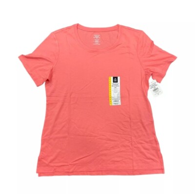 Member's Mark Women's Relaxed Fit Essential Short Sleeve Crewneck Tee Peach L