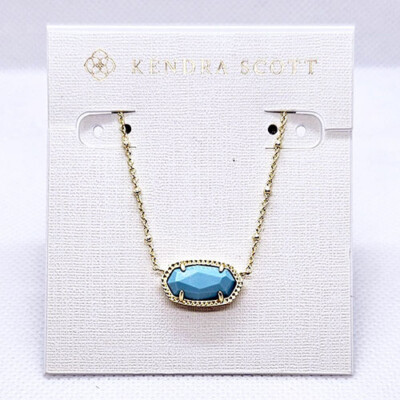 Kendra Scott Elisa Satellite Gold Pendant Necklace in Light Blue