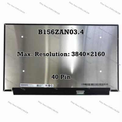 B156ZAN03.4 15.6'' UHD 3840×2160 IPS LCD Screen Panel EDP 40 Pin 100% Adobe RGB