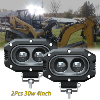 2PC 4'' LED HeadLamp for Caterpillar Skid Steers Excavator Fitklift Light Loader