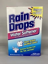 Vintage NOS Rain Drops Water Softener and Detergent Booster 42 Oz New & Sealed