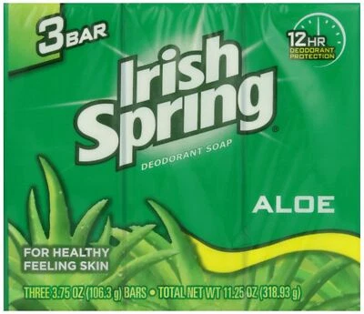Irish Spring Aloe Deodorant Soap X 3 Soaps