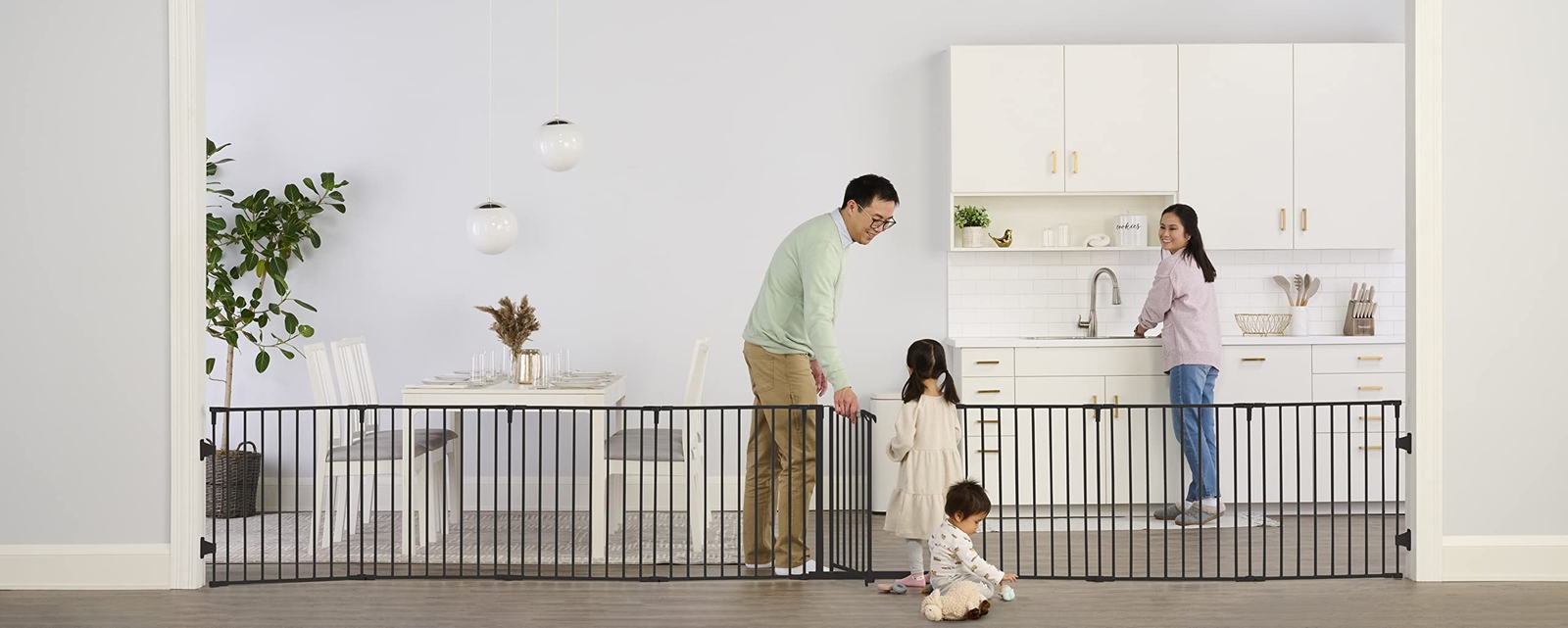 Regalo 192-Inch Super Wide Adjustable Baby Gate and Play Yard Black 4-in-1 Bo...