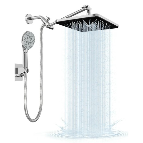 12 Inch High Pressure Rain Shower Head Combo with Extension Arm- Wide Rainfall - 第 2/8 張圖片