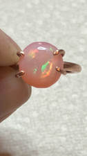  192B - Hand-Crafted Copper Size 7 Ring w/ 4.00ct Genuine Ethiopian Welo Opal