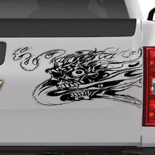 1x Flame Zombie Skull Graphic Tailgate Hood Window Decal Vehicle Truck Vinyl Car