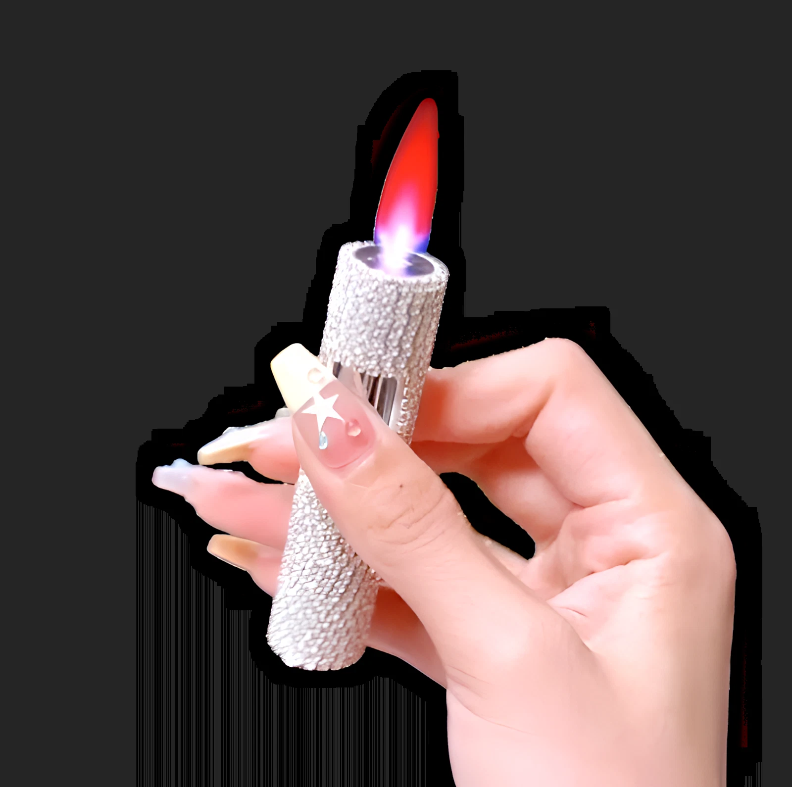 Ladies elegant diamente lighter gas refillable squeeze to light pink flame comes - Picture 1 of 1