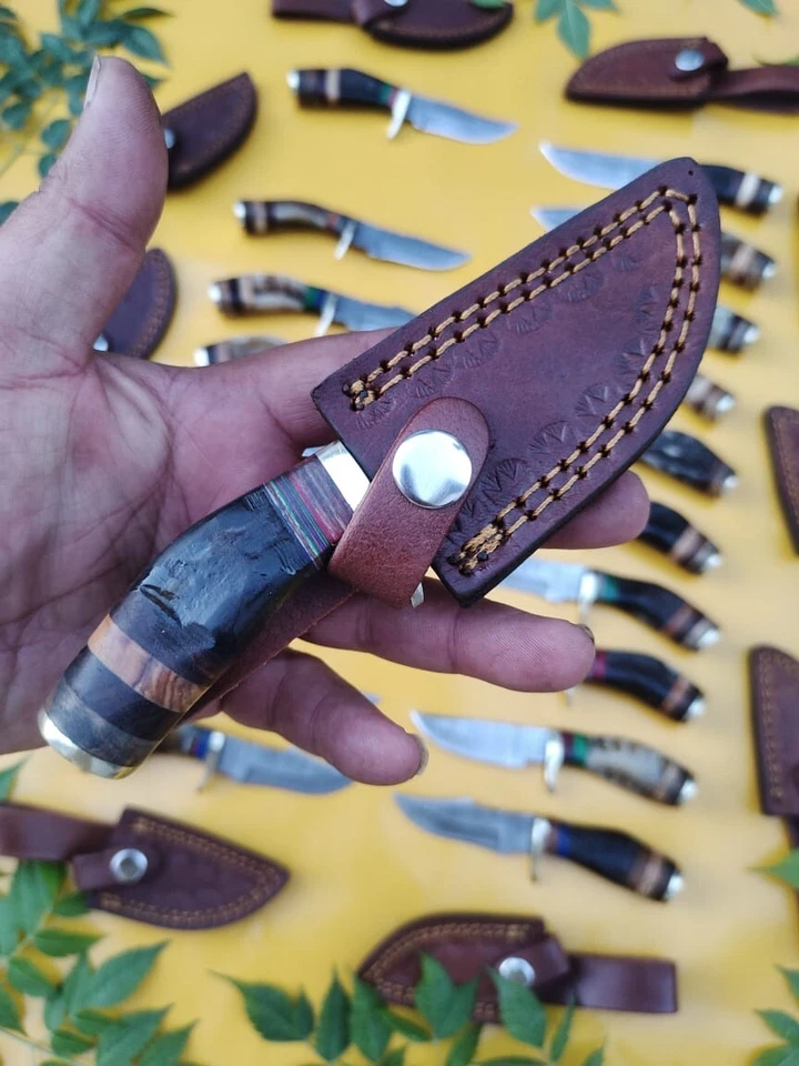 Lote de 20 CUCHILLOS DE CAZA DESOLLADORES DE ACERO DAMASCO HECHOS A MANO 6 pulgadas Foto 4 de 4