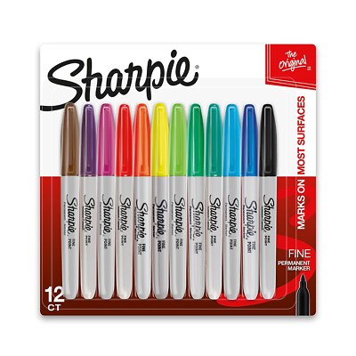 Sharpie Fine Point Permanent Marker Assorted 12/Set 30072