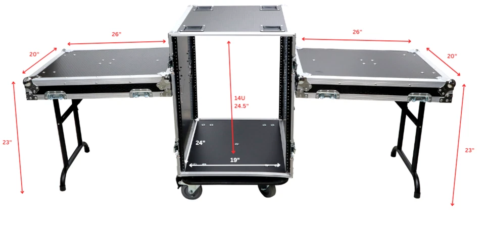 ProX T-14RSS24 14U Space Amp Rack Mount ATA Flight Case, 24 Inch Depth W-Casters - Image 3 of 4