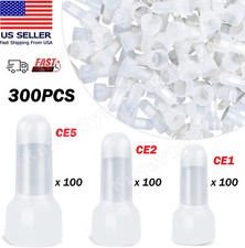300PCS Closed End Crimp Cap Nylon Copper Core Electrical Wire Connector Terminal