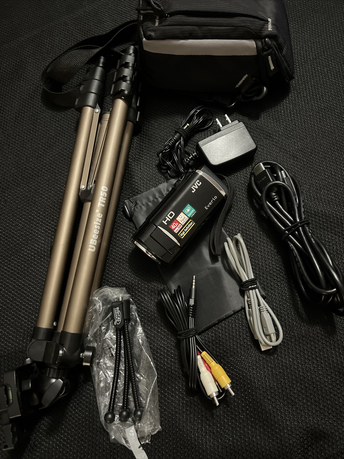 W/ Mini & Large Tripod, Case, Cords And Cables