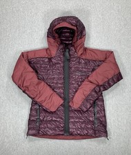 adidas Terrex MyShelter Down Full Zip Hooded Jacket Maroon HH9283 Women's M 320