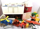 Vtg Fisher Price Play Family Farm Barn Silo Plane Helicopter Tractor Lot • USA