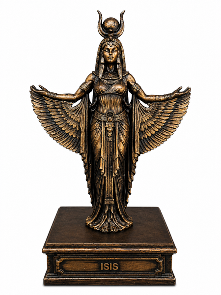 Isis Statue 24Cm Bronze Figur ÄGyptische GöTtin Skulptur Esoterik Altar Deko-image
