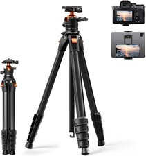 K F CONCEPT 63" Travel Camera Tripod Heavy Duty for DSLR Mirrorless iPhone Video