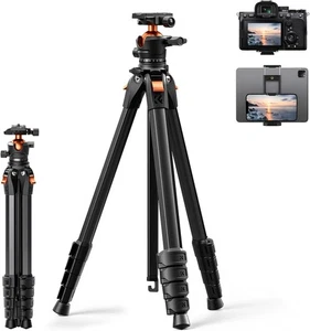 K&F CONCEPT 63" Voyage appareil photo trépied lourd service pour DSLR Sans miroir iPhone Vidéo