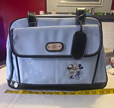 light blue Disney Mickey and Minnie Mouse winter-themed Tote/diaper bag